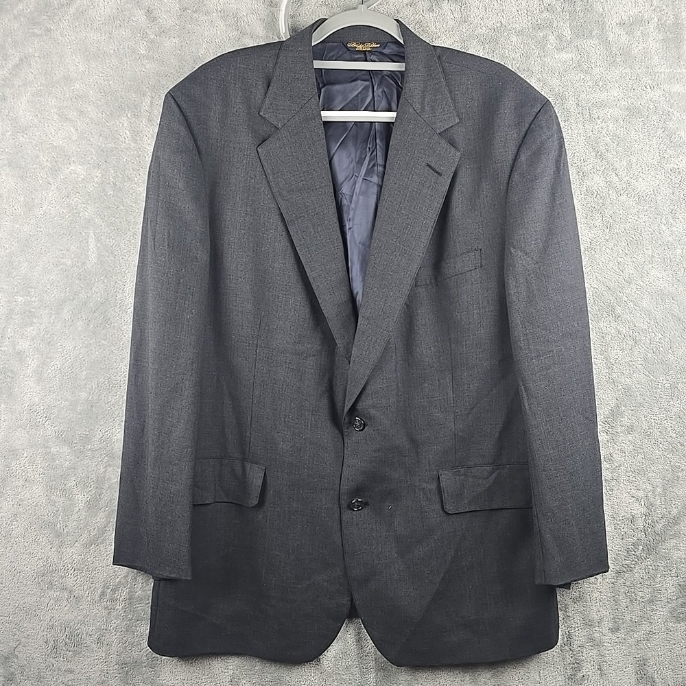 Brooks Brothers Brookease Blazer Mens 45R Gray Sport‎ Coat Jacket 100% wool